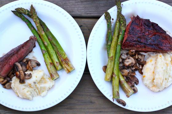 his and hers: dinner last night – Eat, Live, Run